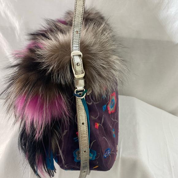 Multicolor Fur and Leather Women's Bag - Picture 6 of 16